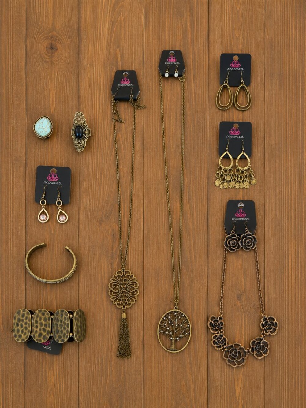 Paparazzi Jewelry Lot - 10 Piece Vintage Brass Boho Statement Bundle